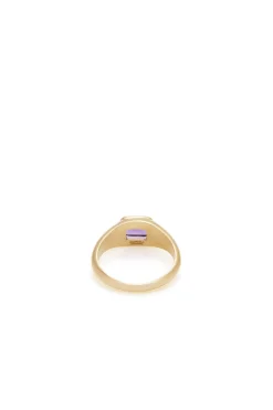 Small Ring in 18K Yellow Gold & Amethyst Stone