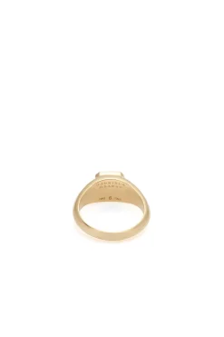 Small Ring in 18K Yellow Gold & Howlite Stone