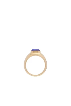 Small Ring in 18K Yellow Gold & Lapis Stone