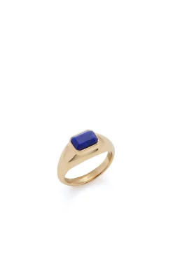 Small Ring in 18K Yellow Gold & Lapis Stone