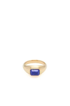 Small Ring in 18K Yellow Gold & Lapis Stone