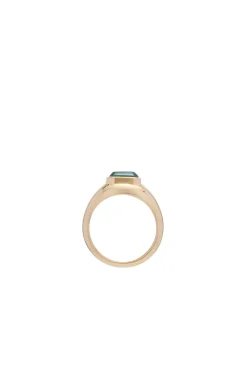 Small Ring in 18K Yellow Gold & Malachite Stone
