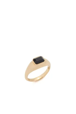 Small Ring in 18K Yellow Gold & Onyx