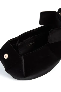 Soft Demi Clutch in Black Cotton Velvet