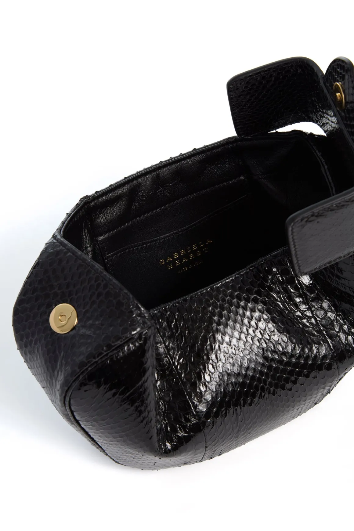 Soft Demi Clutch in Black Snakeskin
