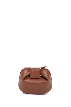 Soft Demi Clutch in Cognac Nappa Leather