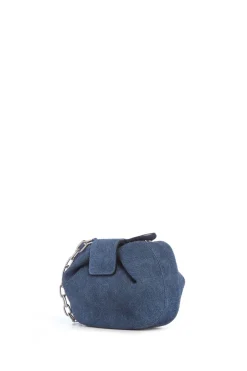 Soft Demi Clutch in Medium Blue Suede Denim