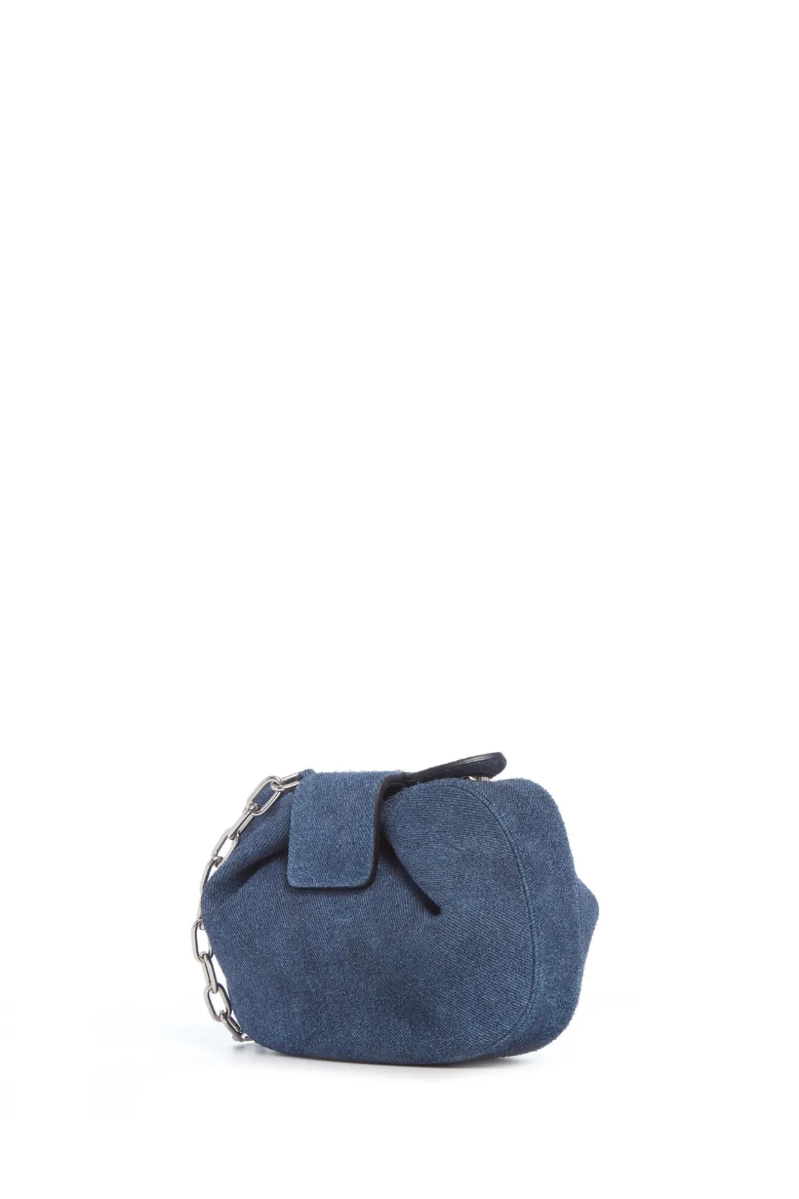 Soft Demi Clutch in Medium Blue Suede Denim