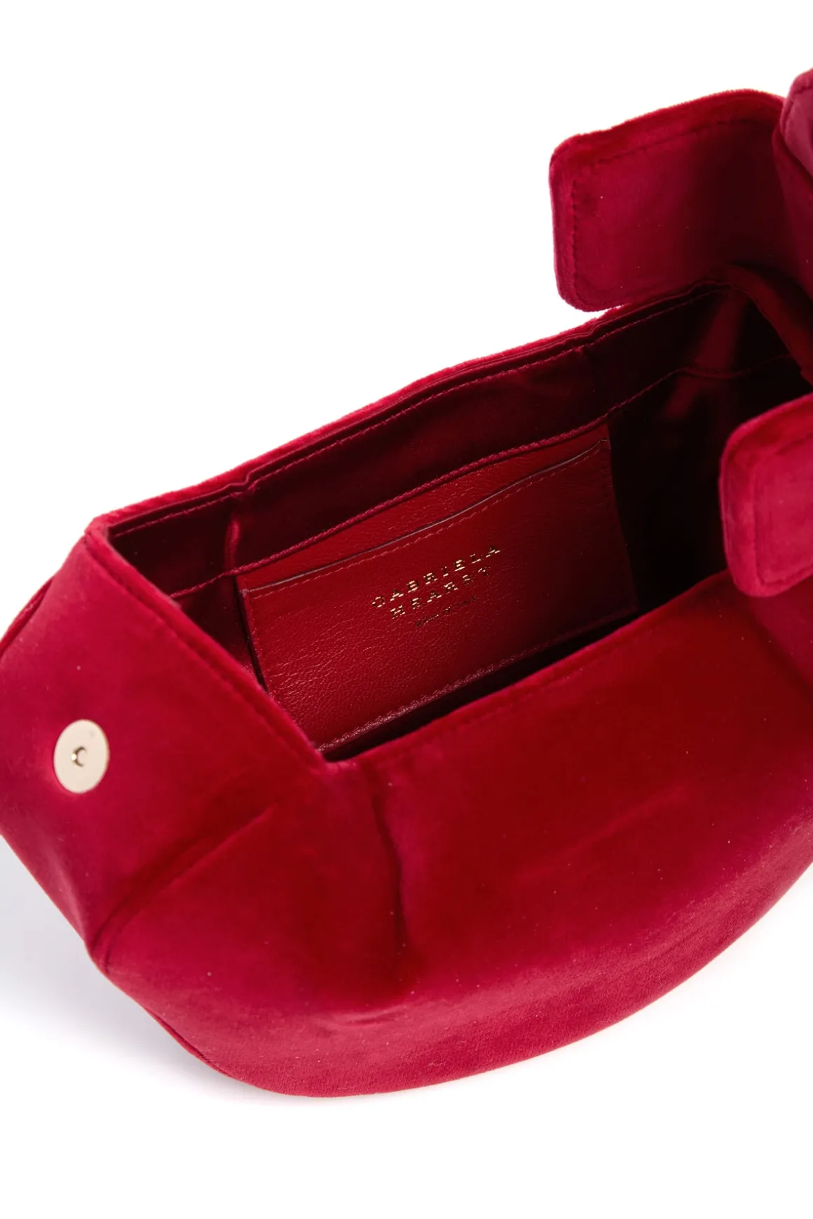 Soft Demi Clutch in Scarlet Red Cotton Velvet