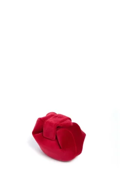 Soft Demi Clutch in Scarlet Red Cotton Velvet