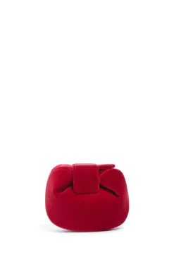 Soft Demi Clutch in Scarlet Red Cotton Velvet