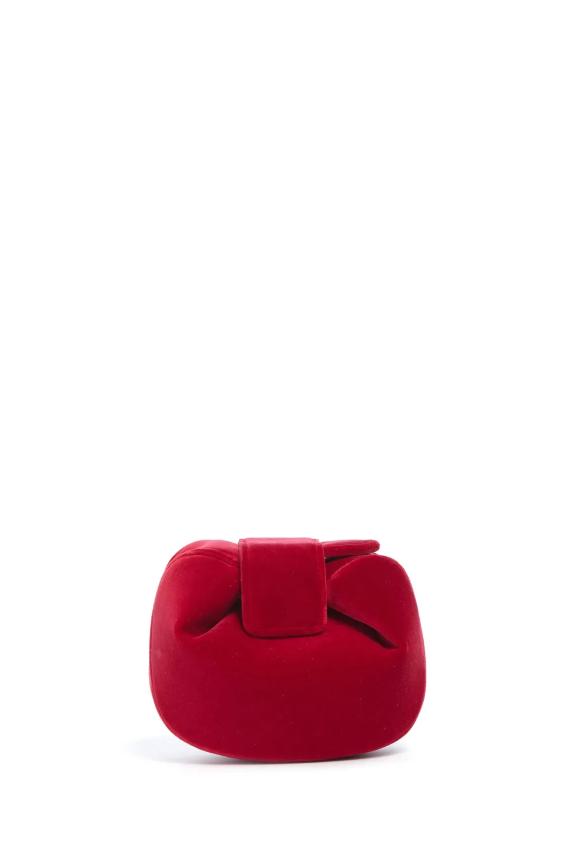 Soft Demi Clutch in Scarlet Red Cotton Velvet