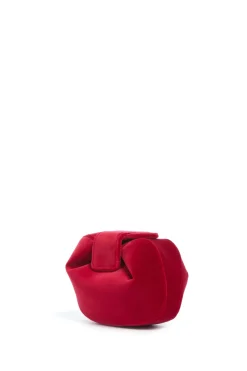 Soft Demi Clutch in Scarlet Red Cotton Velvet