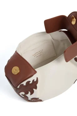 Soft Demi Western Clutch with Chain in Ivory Multi Nappa Leather