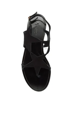 Star Sandal in Black Suede