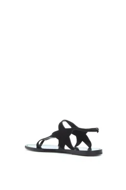 Star Sandal in Black Suede