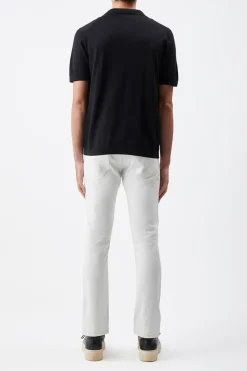 Stendhal Knit Short Sleeve Polo in Black Cashmere