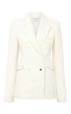 Stephanie Blazer in Ivory Recycled Cashmere Boucle