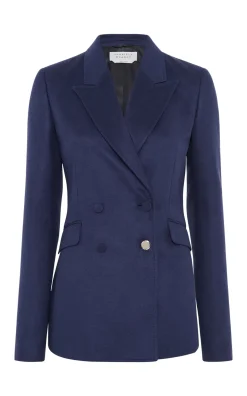 Stephanie Blazer in Navy Winter Silk
