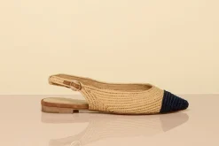 Strength Slingback Flat Shoe in Natural Raffia