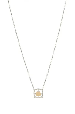 Sun Pendant Necklace in 18K Yellow Gold & Platinum
