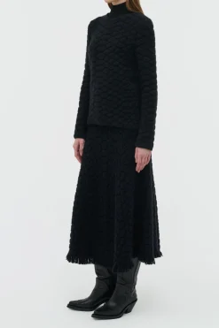 Tansey Knit Sweater in Black Cashmere