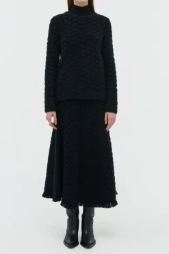 Tansey Knit Sweater in Black Cashmere