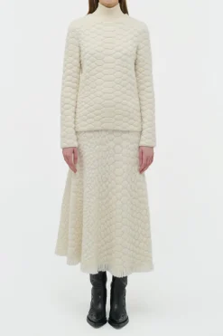 Tansey Knit Sweater in Ivory Cashmere