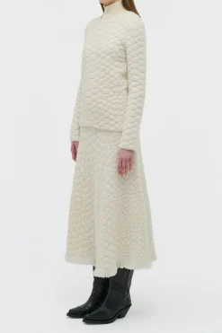Tansey Knit Sweater in Ivory Cashmere