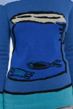 Tarikel Knit Sweater in Water Multi Cashmere