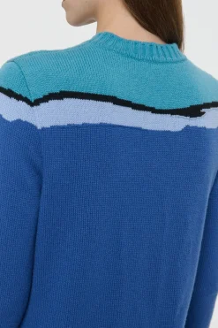 Tarikel Knit Sweater in Water Multi Cashmere