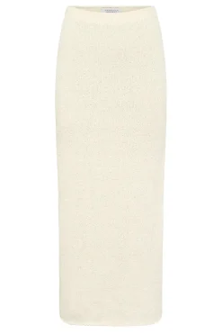 Terranova Knit Maxi Skirt in Off White Mulberry Silk