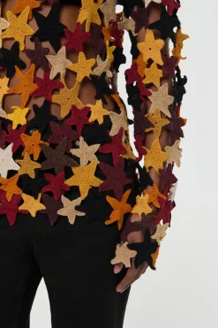 Thalor Crochet Stars Sweater in Multi Cashmere