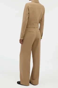 Thereza Jacket in Camel & Citrine Virgin Wool Crepe