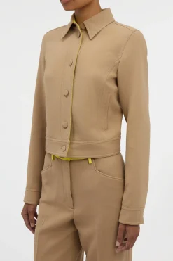 Thereza Jacket in Camel & Citrine Virgin Wool Crepe