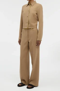 Thereza Jacket in Camel & Citrine Virgin Wool Crepe