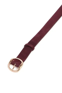 Thin Elster Belt in Bordeaux Suede