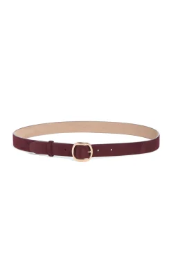 Thin Elster Belt in Bordeaux Suede