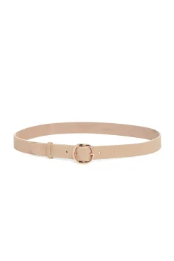 Thin Elster Belt in Light Beige Suede