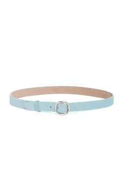 Thin Elster Belt in Light Blue Suede