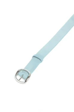Thin Elster Belt in Light Blue Suede