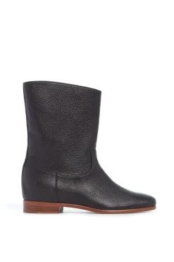 Tina Ankle Boot in Black Textured Leather