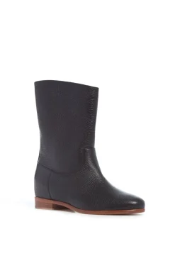 Tina Ankle Boot in Black Textured Leather