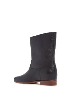 Tina Ankle Boot in Black Textured Leather