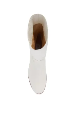 Tina Ankle Boot in Ivory Textured Leather