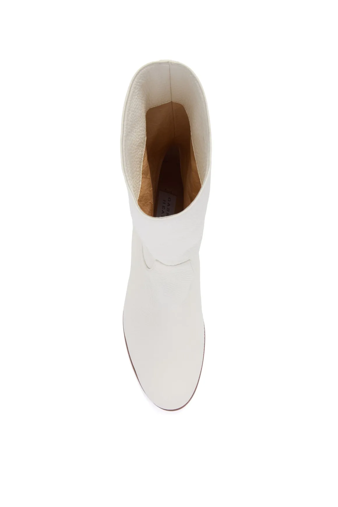 Tina Ankle Boot in Ivory Textured Leather