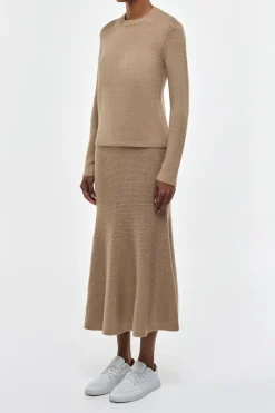Titus Knit Sweater in Camel Cashmere