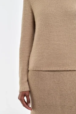 Titus Knit Sweater in Camel Cashmere