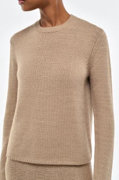 Titus Knit Sweater in Camel Cashmere