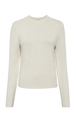 Titus Knit Sweater in Ivory Cashmere